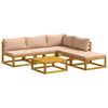 vidaXL Set de canapea 6 buc. natural Lemn Solid de Acacia