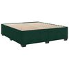vidaXL Pat box spring cu saltea, verde &icirc;nchis, 200x200 cm, catifea