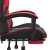 vidaXL Scaun de gaming pivotant/suport picioare negru/roșu piele eco