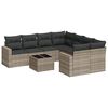vidaXL Set canapele de grădină cu perne, 9 piese gri deschis poliratan