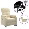 vidaXL Fotoliu rabatabil electric, crem, material textil