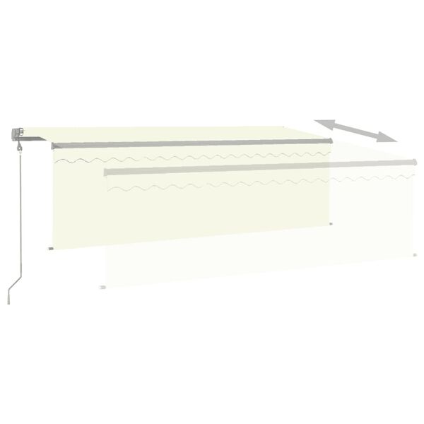 vidaXL Copertină retractabilă automat, cu stor, crem, 4x3 m