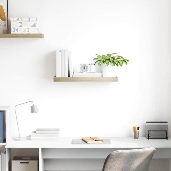 vidaXL Raft de perete suspendat, stejar, 60x23,5x3,8 cm, MDF