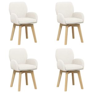 vidaXL Scaune de dining rotative 4 buc. Boucl&eacute; Crem 54 x 58 x 87 cm