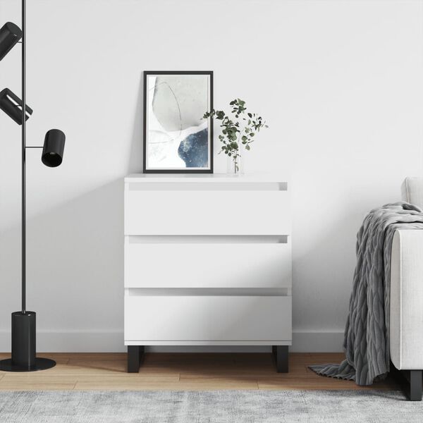 vidaXL Servantă, alb, 60x35x70 cm, lemn prelucrat