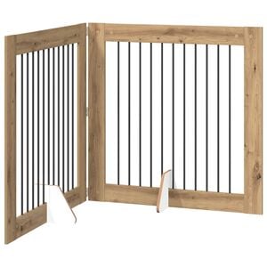 vidaXL Poartă pentru c&acirc;ini pliabilă cu suporturi 2 buc. 200,5 cm