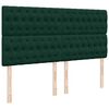 vidaXL Pat box spring cu saltea, verde &icirc;nchis, 200x200 cm, catifea