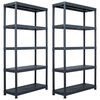 vidaXL Rafturi de depozitare 2 buc. negru 80x40x180 cm plastic 250 kg