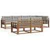 vidaXL Set de canapele de exterior 7 pcs Natural și gri deschis