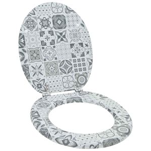 vidaXL Capac de toaletă cu &icirc;nchidere lentă Gri 44 x 38 cm Placă MDF