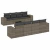 vidaXL Set canapele de grădină, 9 piese, cu perne, gri, poliratan