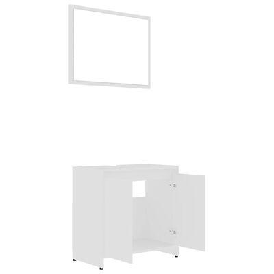 vidaXL Set mobilier de baie, 4 piese, alb, PAL