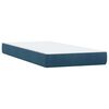 vidaXL Pat box spring cu saltea, albastru &icirc;nchis, 80x220 cm, catifea