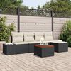 vidaXL Set de canapele pentru grădină cu pernă 6 pcs Negru Rattan poli
