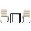 vidaXL Set de mobilier pentru grădină, 3 piese, stejar