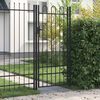 vidaXL Poartă de gard BOXTEL cu ușă simplă și partea superioară arcuită din oțel, 1x2 m, negru