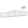 vidaXL Coșuri gabion arcuite, 17 buc., 300x30x40/60cm, fier galvanizat