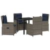 vidaXL Set de masă pentru grădină 5 buc. Gri Rattan poli