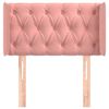 vidaXL Tăblie de pat cu aripioare roz 83x16x78/88 cm catifea
