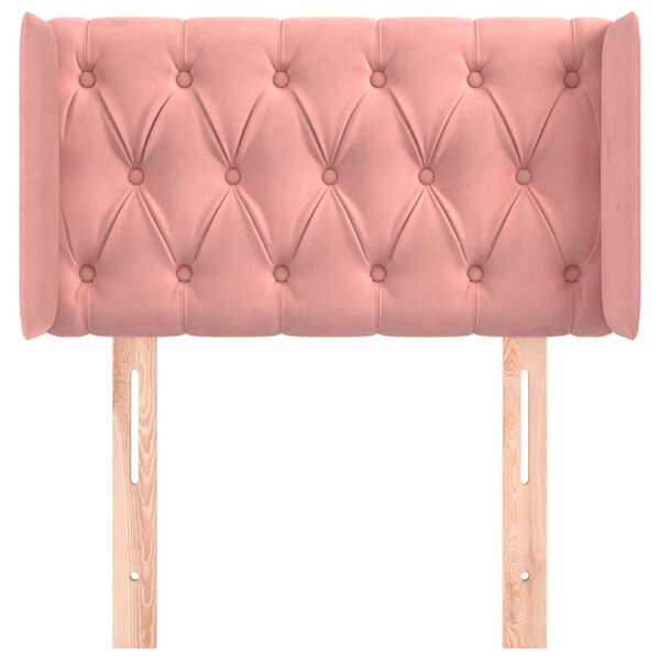 vidaXL Tăblie de pat cu aripioare roz 83x16x78/88 cm catifea