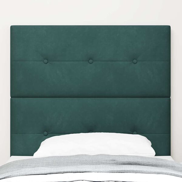 vidaXL Tăblie cap cu headboard Verde &icirc;nchis 80 cm Piele artificială