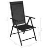 vidaXL Set mobilier exterior, scaune pliante, 5 piese, negru, aluminiu