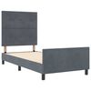 vidaXL Pat cu arcuri cu headboard Gri &icirc;nchis 80 x 200 cm Catifea