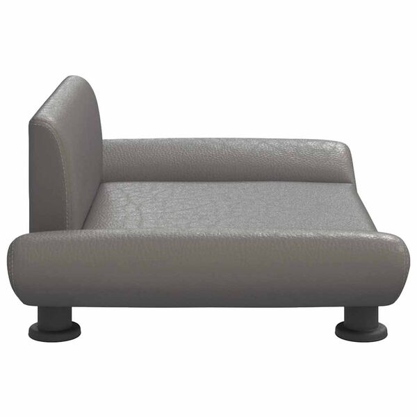 vidaXL Pat de c&acirc;ini, gri, 70x45x28 cm, piele ecologică