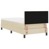 vidaXL Pat cu arcuri cu saltea cu headboard Crem 90 x 200 cm țesătură
