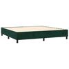 vidaXL Pat box spring cu saltea, verde &icirc;nchis, 200x200 cm, catifea