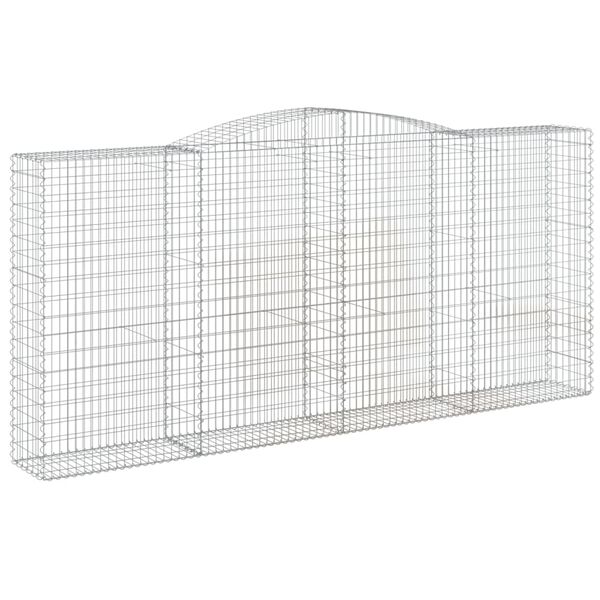 vidaXL Coșuri gabion arcuite 15 buc, 400x50x180/200cm, fier galvanizat
