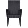 vidaXL Set mobilier de grădină, 9 piese, negru