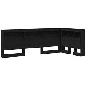 vidaXL Tăblie de depozitare cu raft Stejar Negru 75 cm Lemn compozit