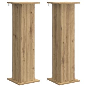vidaXL Suport pentru plante 2 pcs Stejar Artizanal Lemn prelucrat