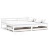 vidaXL Pat extensibil de zi, 2x(90x200) cm, alb, lemn masiv de pin