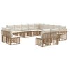 vidaXL Set de canapele de exterior 13 pcs Alb Natural și Crem