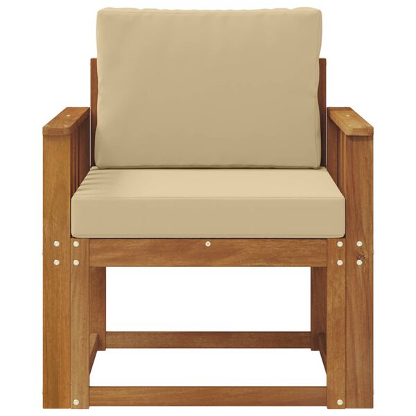 vidaXL Canapea de exterior Lemn de acacia solid și poliester natural