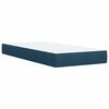 vidaXL Pat box spring cu saltea, albastru, 100x200 cm, catifea
