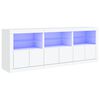 vidaXL Dulap cu lumini LED, alb, 181,5x37x67 cm
