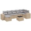 vidaXL Set canapele de grădină, 8 piese, cu perne, bej, poliratan