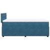 vidaXL Pat box spring cu saltea, albastru, 90x200 cm, catifea