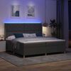 vidaXL Pat cu arcuri cu saltea cu headboard Gri 200 x 200 cm țesătură