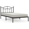 vidaXL Cadru de pat din metal cu tăblie, negru, 100x200 cm