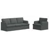 vidaXL Set de canapea 2 pcs Gri &icirc;nchis 201 x 80 x 85 cm țesătură