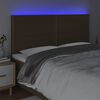 vidaXL Tăblie de pat cu LED, maro &icirc;nchis, 180x5x118/128 cm, textil