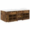 vidaXL Cadru de pat loft cu sertar cu raft 3 buc. Stejar fumuriu