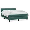 vidaXL Pat box spring cu saltea, verde &icirc;nchis, 140x220 cm, catifea