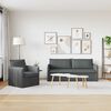 vidaXL Set de canapea 2 pcs Gri &icirc;nchis 196 x 82 x 85 cm țesătură