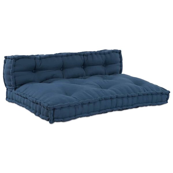 vidaXL Perna pentru canapea pe palet 2 pcs Indigo 120 x 80 x 38 cm