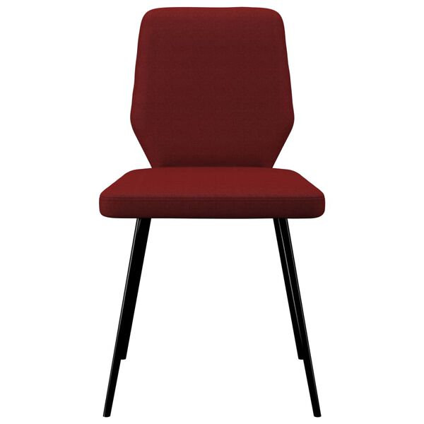vidaXL Scaune de bucătărie, 4 buc., roșu vin, material textil